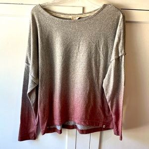 Lucky Brand Ombré Dyed Sweater Top Medium Grey Blush